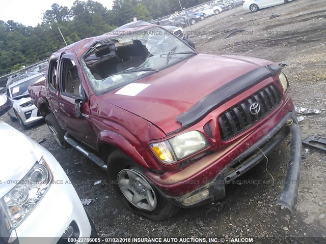 5TEGN92N02Z033998 - 2002 TOYOTA TACOMA DOUBLE CAB PRERUNNER RED photo 1