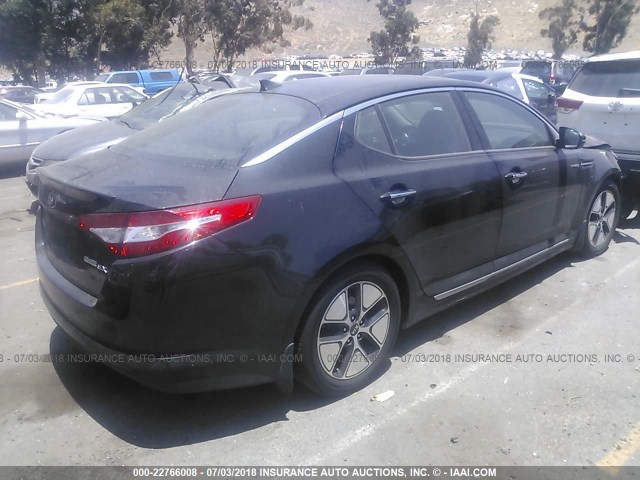 KNAGM4AD4D5062292 - 2013 KIA OPTIMA HYBRID BLACK photo 4