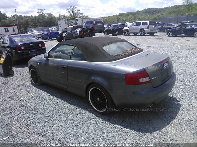 WAUDT48H95K004180 - 2005 AUDI A4 QUATTRO CABRIOLET GRAY photo 3