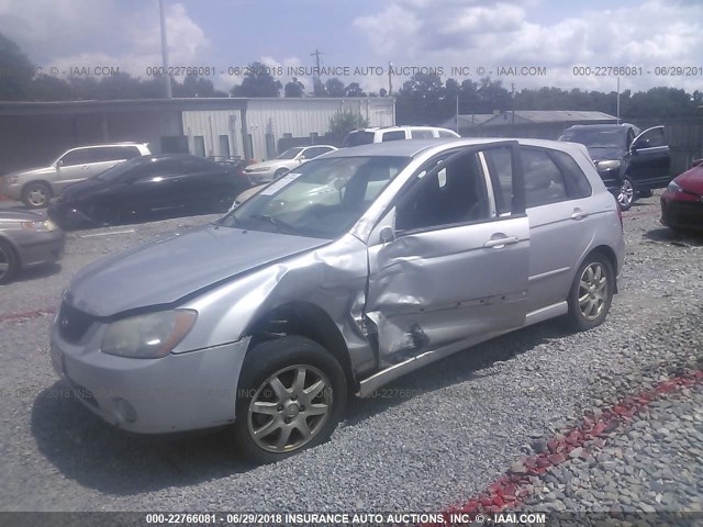 KNAFE161465343128 - 2006 KIA SPECTRA5 SILVER photo 2