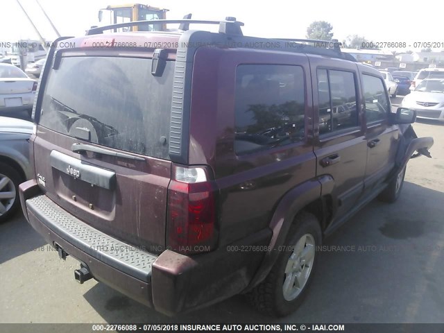 1J8HG48K17C565533 - 2007 JEEP COMMANDER RED photo 4