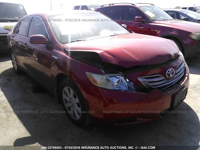 JTNBB46K673015481 - 2007 TOYOTA CAMRY NEW GENERAT HYBRID RED photo 1