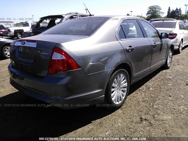 3FADP0L32AR368271 - 2010 FORD FUSION HYBRID GRAY photo 4