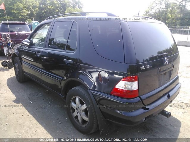 4JGAB57E04A486298 - 2004 MERCEDES-BENZ ML 350 BLACK photo 3