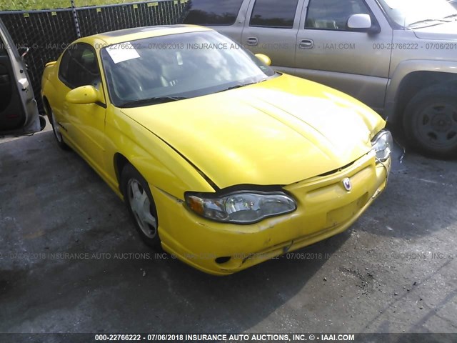 2G1WX15K829355764 - 2002 CHEVROLET MONTE CARLO SS YELLOW photo 1