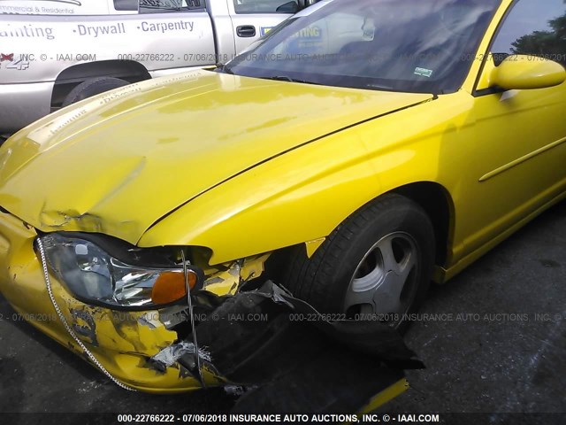 2G1WX15K829355764 - 2002 CHEVROLET MONTE CARLO SS YELLOW photo 6