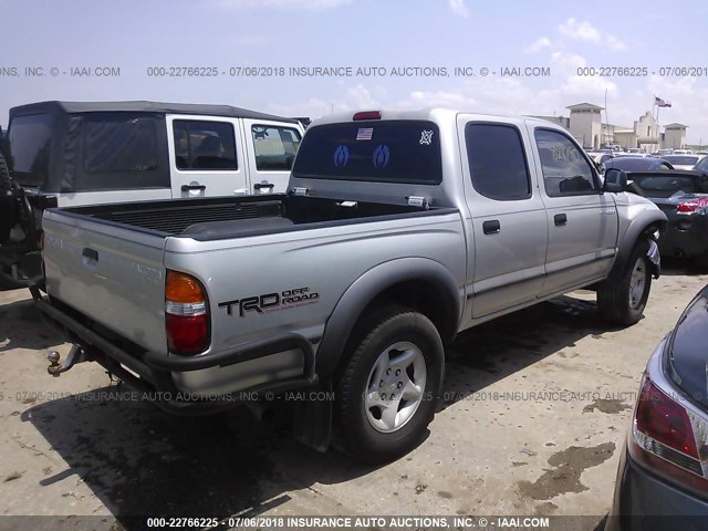 5TEGN92N71Z821790 - 2001 TOYOTA TACOMA DOUBLE CAB PRERUNNER SILVER photo 4