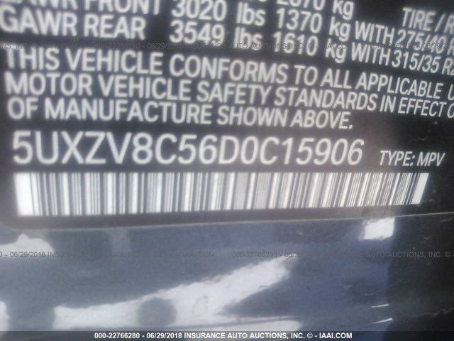 5UXZV8C56D0C15906 - 2013 BMW X5 XDRIVE50I Gri fotoğraf 9