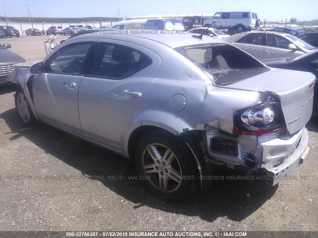 1C3CDZCB3CN225530 - 2012 DODGE AVENGER SXT SILVER photo 3