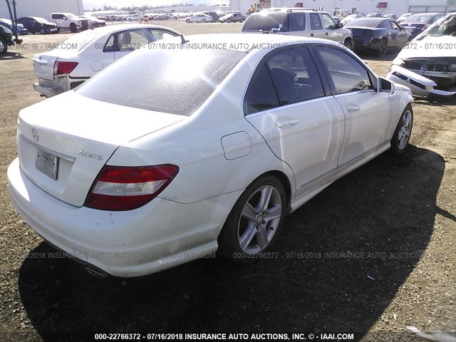 WDDGF8BB5BR175391 - 2011 MERCEDES-BENZ C 300 4MATIC WHITE photo 4