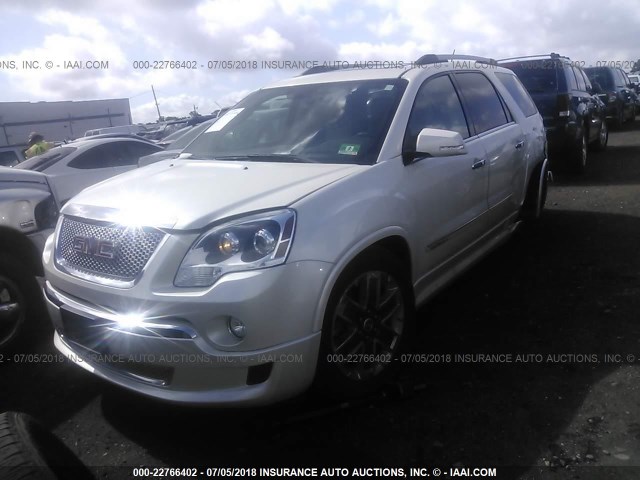 1GKKVTED6CJ223363 - 2012 GMC ACADIA DENALI WHITE photo 2