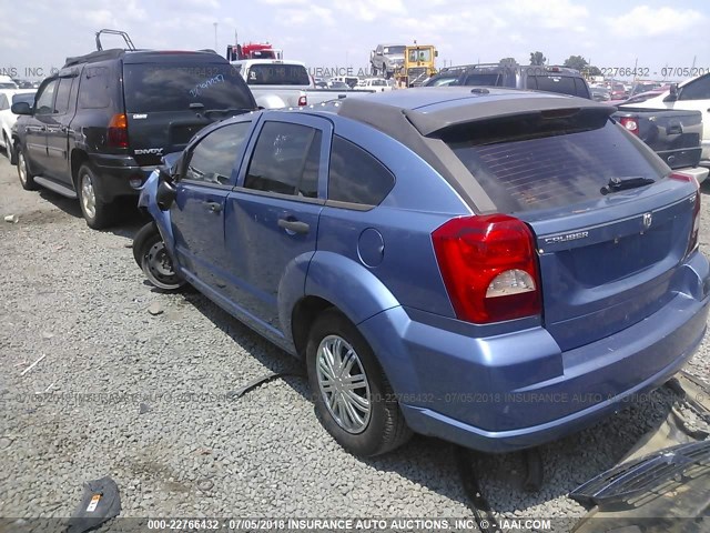 1B3HB28B67D139097 - 2007 DODGE CALIBER BLUE photo 3