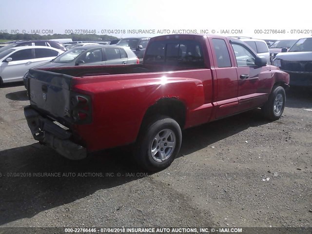 1D7HE42N46S501271 - 2006 DODGE DAKOTA SLT RED photo 4