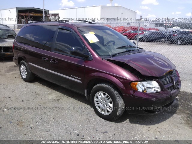 2B4GP443X1R364758 - 2001 DODGE GRAND CARAVAN SPORT MAROON photo 1