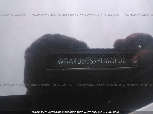 WBA4B3C59FD670102 - 2015 BMW 435 XI/GRAN COUPE Dark Blue photo 9
