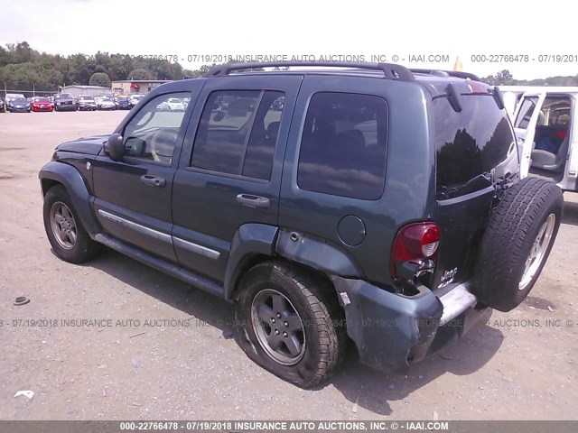 1J4GL38K75W688428 - 2005 JEEP LIBERTY RENEGADE GREEN photo 3