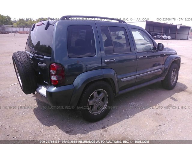 1J4GL38K75W688428 - 2005 JEEP LIBERTY RENEGADE GREEN photo 4