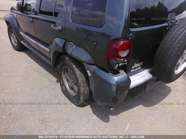 1J4GL38K75W688428 - 2005 JEEP LIBERTY RENEGADE GREEN photo 6