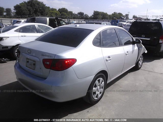 KMHDU46D78U435766 - 2008 HYUNDAI ELANTRA GLS/SE/LIMITED SILVER photo 4