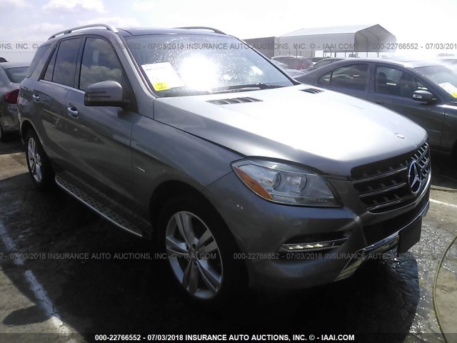 4JGDA5HB3CA028287 - 2012 MERCEDES-BENZ ML 350 4MATIC GRAY photo 1