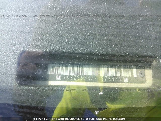 1G8ZS57N77F278475 - 2007 SATURN AURA XE TAN photo 9