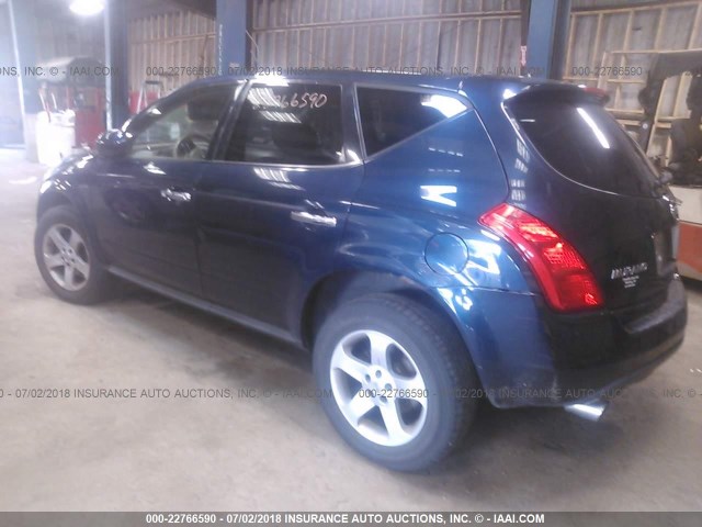 JN8AZ08W45W421165 - 2005 NISSAN MURANO SL/SE/S BLUE photo 3