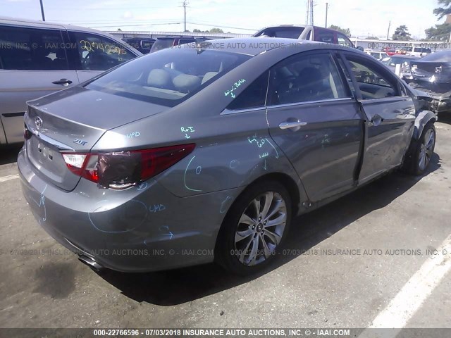 5NPEC4AB9BH271357 - 2011 HYUNDAI SONATA SE/LIMITED GRAY photo 4