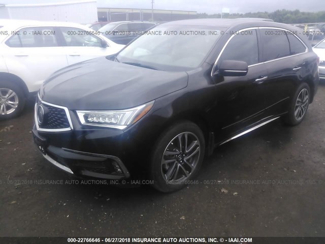 5FRYD4H82HB009349 - 2017 ACURA MDX ADVANCE BLACK photo 2