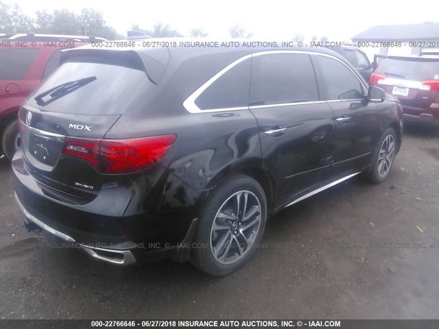 5FRYD4H82HB009349 - 2017 ACURA MDX ADVANCE BLACK photo 4