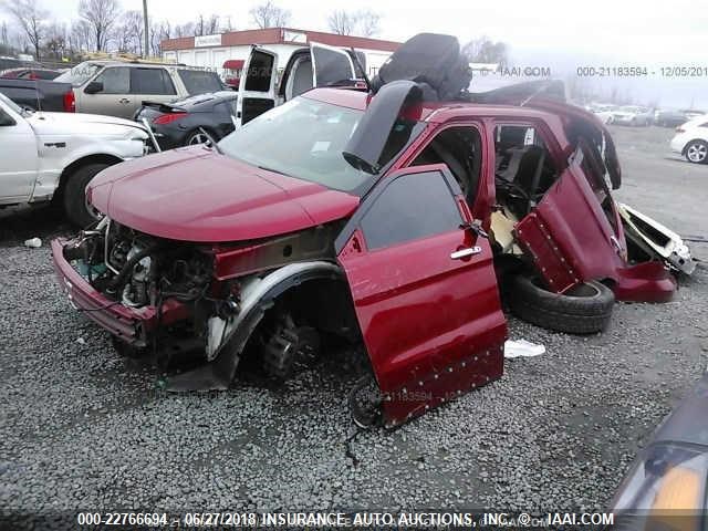 1FMHK8F88CGA98940 - 2012 FORD EXPLORER LIMITED RED photo 2