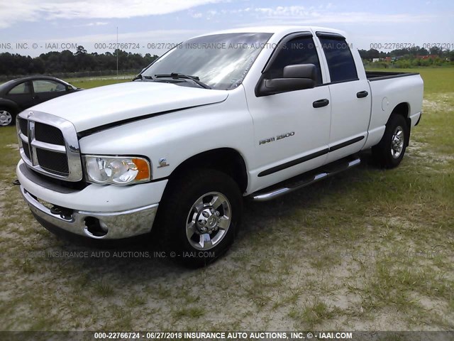 3D7KR28C65G742761 - 2005 DODGE RAM 2500 ST/SLT WHITE photo 2