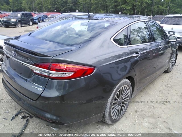 3FA6P0RU9JR182090 - 2018 FORD FUSION TITANIUM/PLATINUM HEV GRAY photo 4