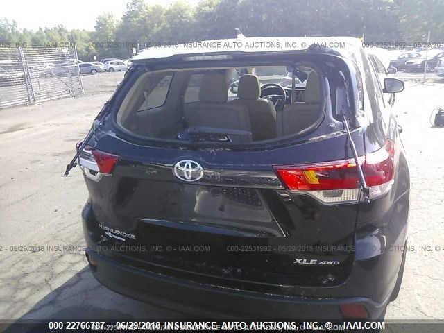 5TDJZRFHXHS414150 - 2017 TOYOTA HIGHLANDER SE/XLE BLACK photo 6