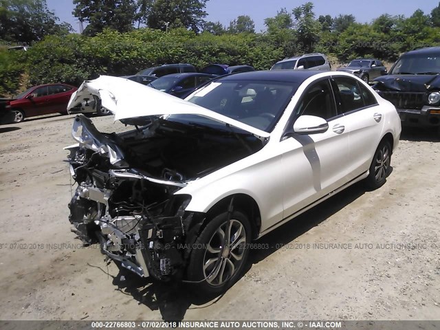 55SWF4KB6FU077835 - 2015 MERCEDES-BENZ C 300 4MATIC WHITE photo 2