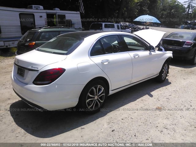 55SWF4KB6FU077835 - 2015 MERCEDES-BENZ C 300 4MATIC WHITE photo 4