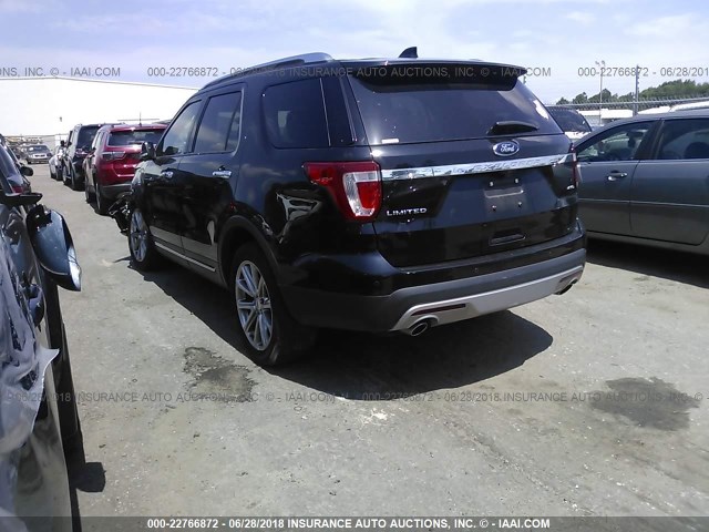 1FM5K8F83HGD24389 - 2017 FORD EXPLORER LIMITED 黑色 照片 3