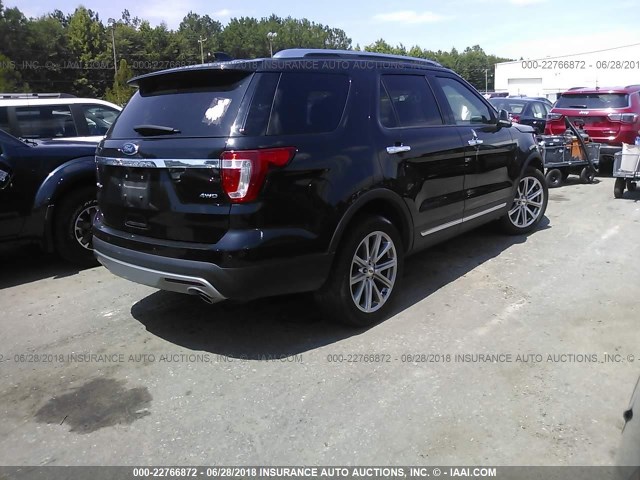 1FM5K8F83HGD24389 - 2017 FORD EXPLORER LIMITED BLACK photo 4