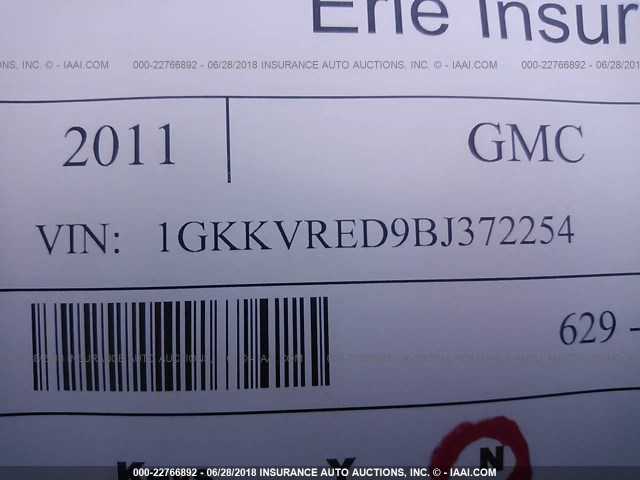 1GKKVRED9BJ372254 - 2011 GMC ACADIA SLT-1 Braun Foto 9