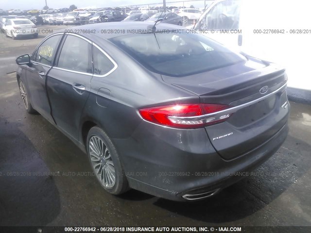 3FA6P0D97JR226090 - 2018 FORD FUSION TITANIUM/PLATINUM GRAY photo 3