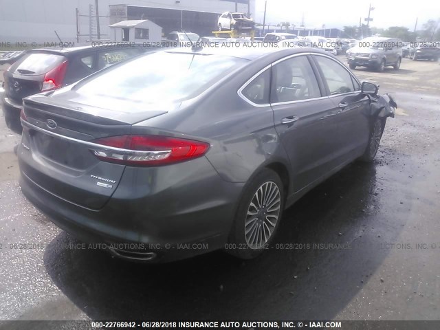 3FA6P0D97JR226090 - 2018 FORD FUSION TITANIUM/PLATINUM GRAY photo 4