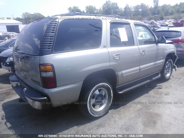 1GNEK13TX1R127385 - 2001 CHEVROLET TAHOE K1500 TAN photo 4