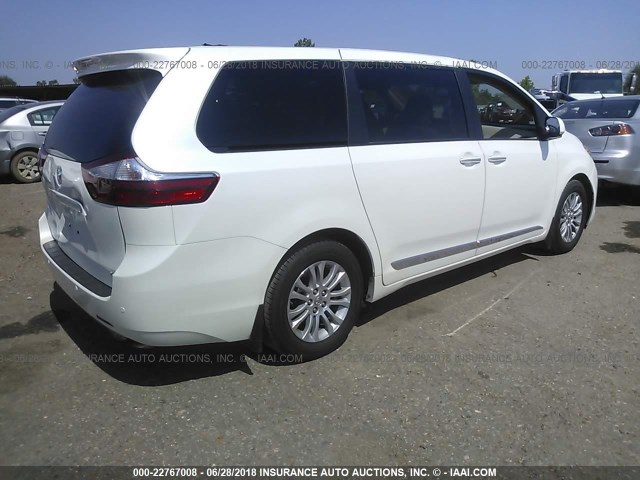 5TDYK3DC4FS554215 - 2015 TOYOTA SIENNA XLE/LIMITED WHITE photo 4