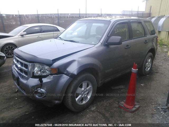 1FMCU02Z08KA18281 - 2008 FORD ESCAPE XLS GRAY photo 2