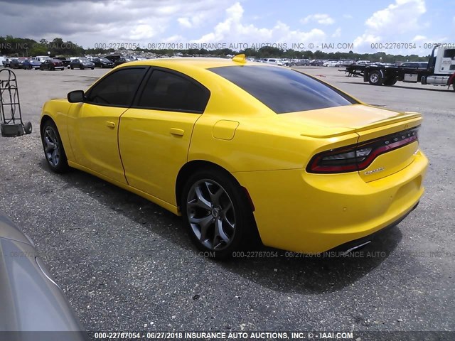 2C3CDXHG6HH576473 - 2017 DODGE CHARGER SXT YELLOW photo 3