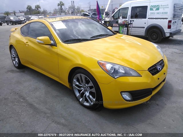 KMHHU6KH5CU071118 - 2012 HYUNDAI GENESIS COUPE 3.8L YELLOW photo 1