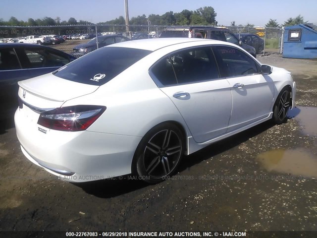 1HGCR2F10HA007309 - 2017 HONDA ACCORD SPORT SPECIAL EDITION WHITE photo 4