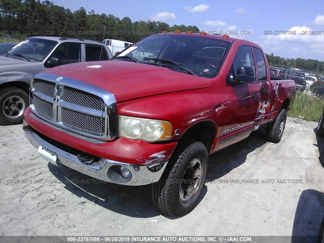 3D7KU28CX4G203623 - 2004 DODGE RAM 2500 ST/SLT RED photo 2