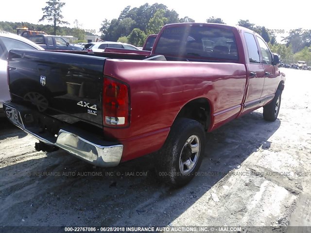 3D7KU28CX4G203623 - 2004 DODGE RAM 2500 ST/SLT RED photo 4