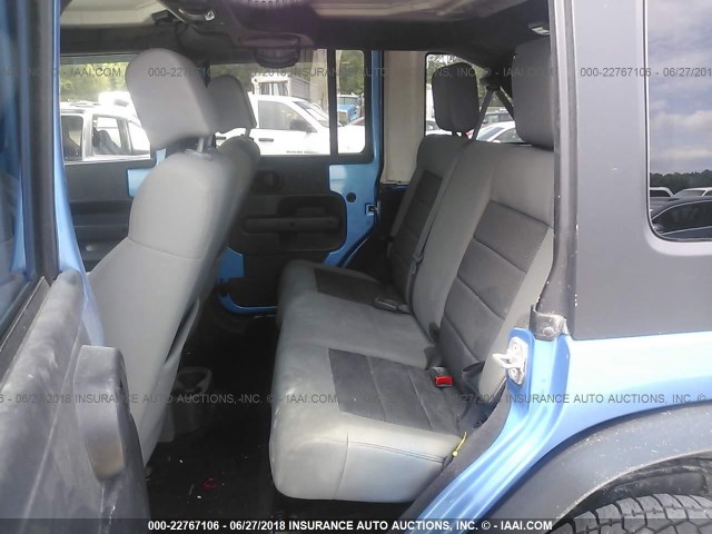 1J4BA3H17AL109408 - 2010 JEEP WRANGLER UNLIMITE SPORT BLUE photo 8