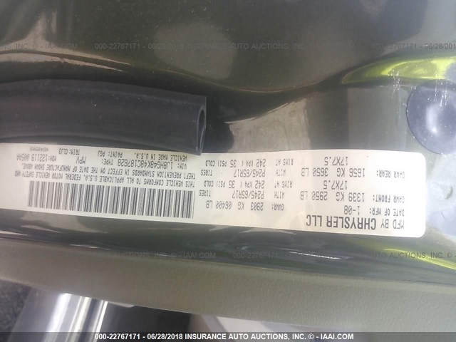 1J8HG48K48C187628 - 2008 JEEP COMMANDER SPORT მწვანე ფოტო 9